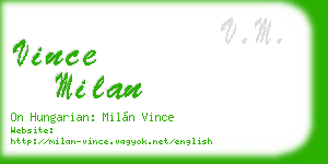 vince milan business card
